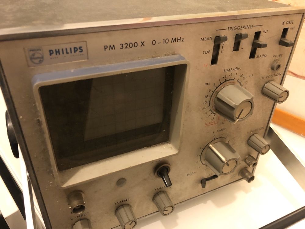 Philips PM 3200 osciloscópio manual com 50 anos