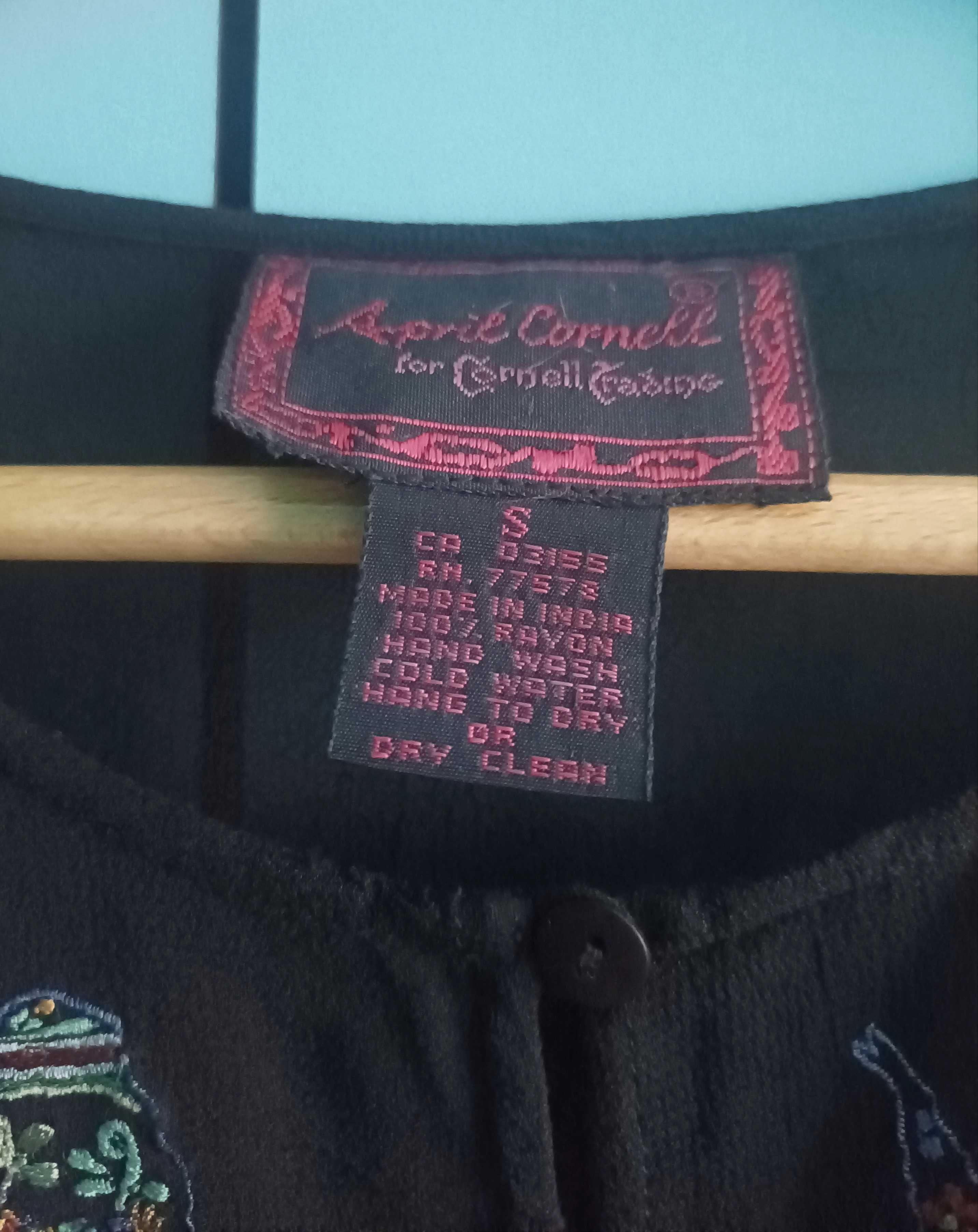 April Cornell bluzka z haftem vintage 100% rayon