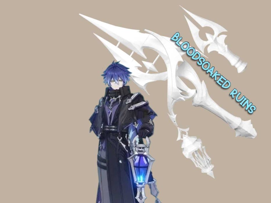 Genshin Impact Bloodsoaked Ruins | Flins arma para cosplay/prop