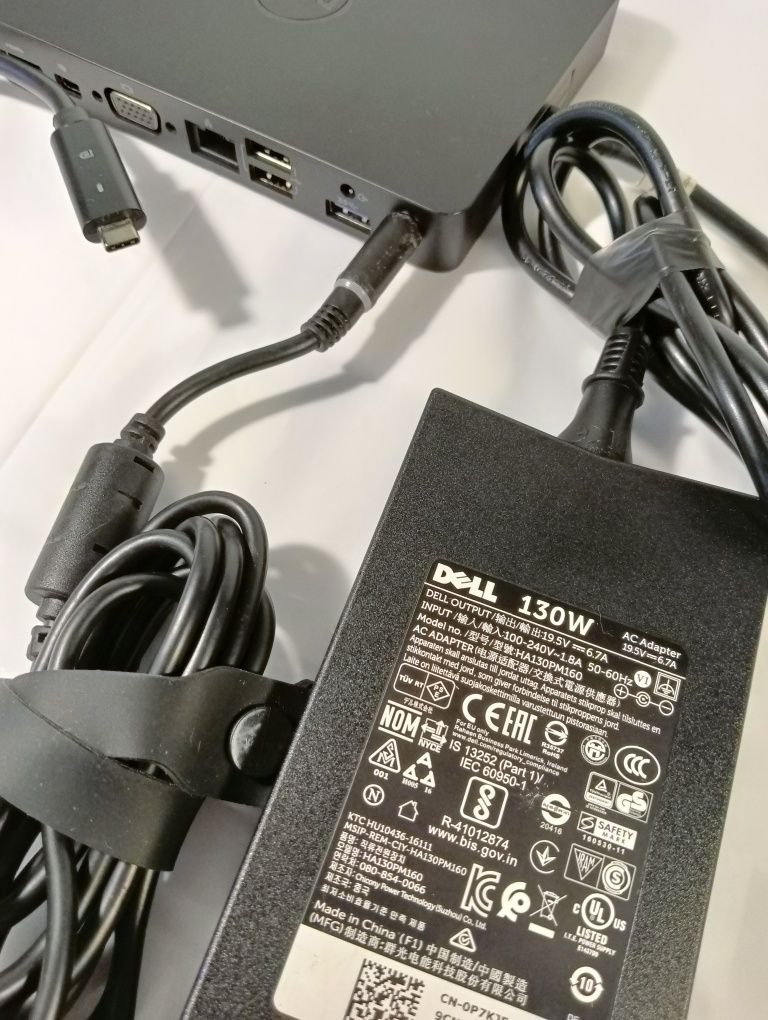 Stacja zasilacz 130 W 19,5V dokująca Dell laptopy smartfony monitory