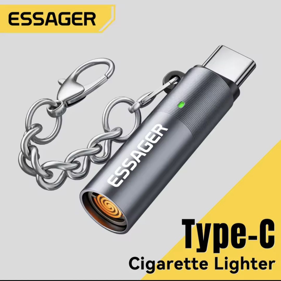 Портативний прикурювач Essager USB-C Mini Cigarette Lighter Grey