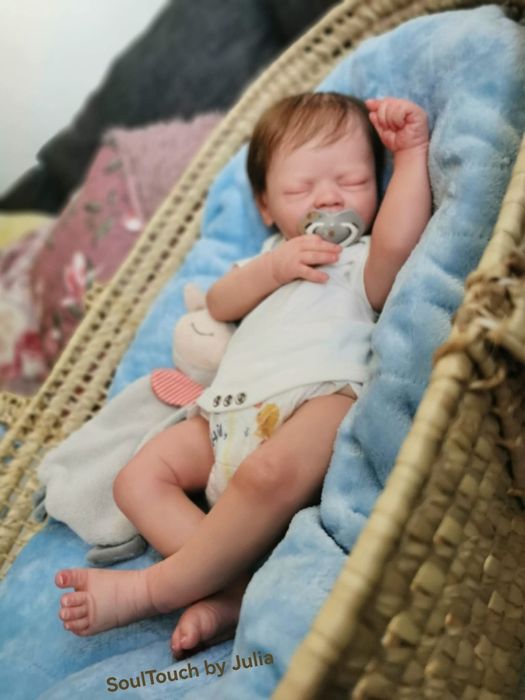 Lalka Reborn ręcznie malowana - chłopczyk z certyfikatem.