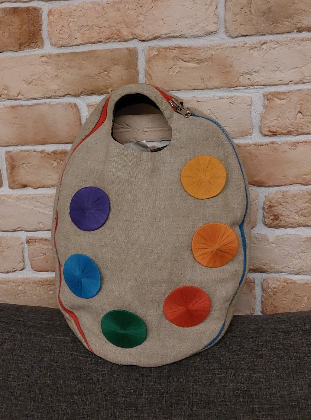 Artystyczna torba w rękę Paleta Malarska natural art sztuka unikatowa