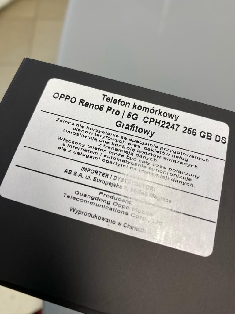 OPPO Reno 6 Pro 5G CPH2247 nowy 12/256gb