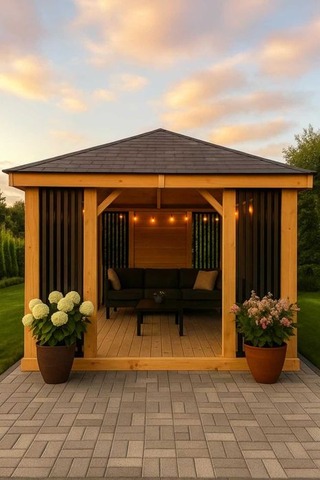 Altana ogrodowa 4m x 4m Altanka drewniana nowoczesna Domek - PRODUCENT