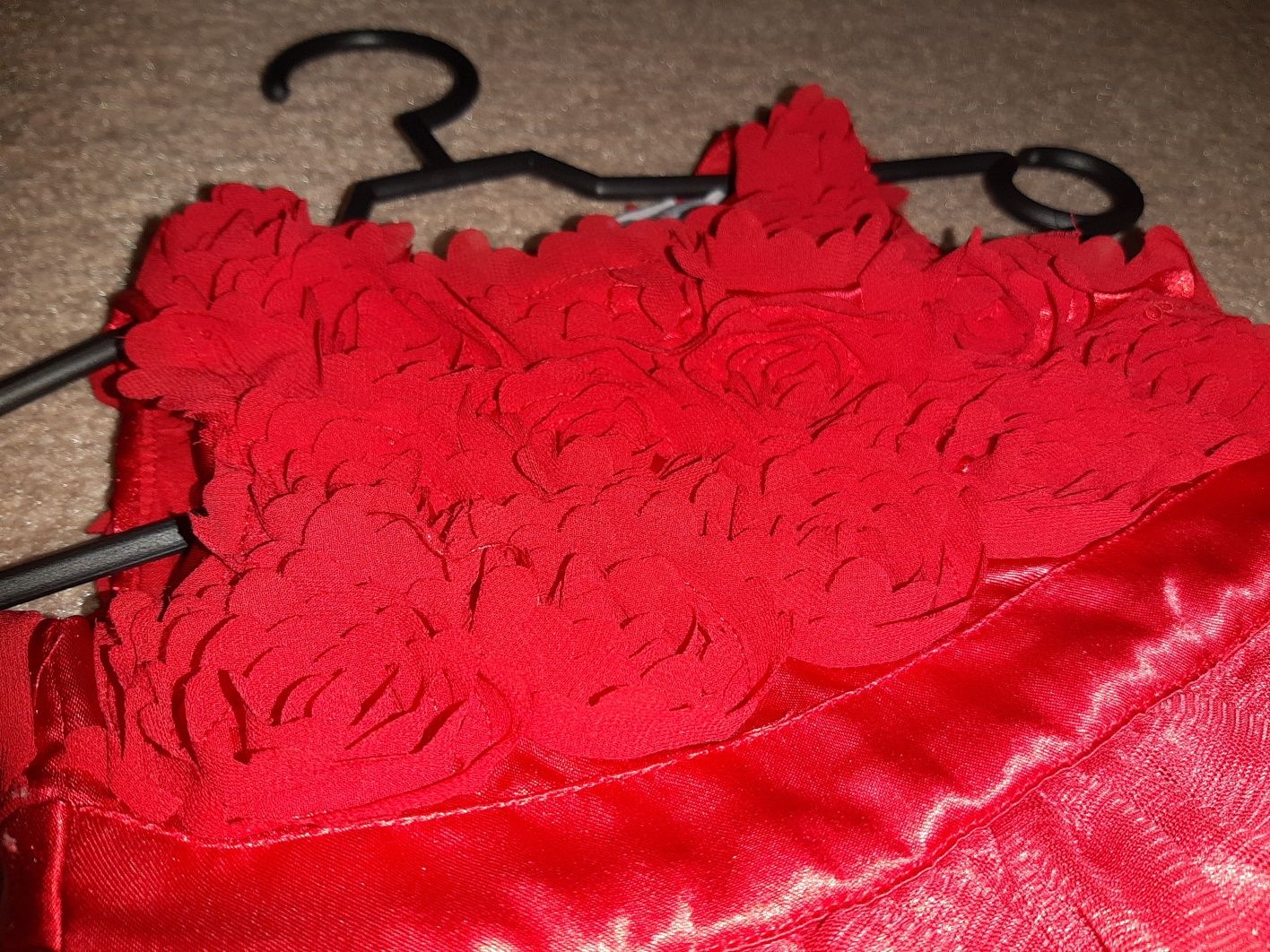 Sukienka czerwona niemowlęca 0-3 mce na sesję, uroczystość
