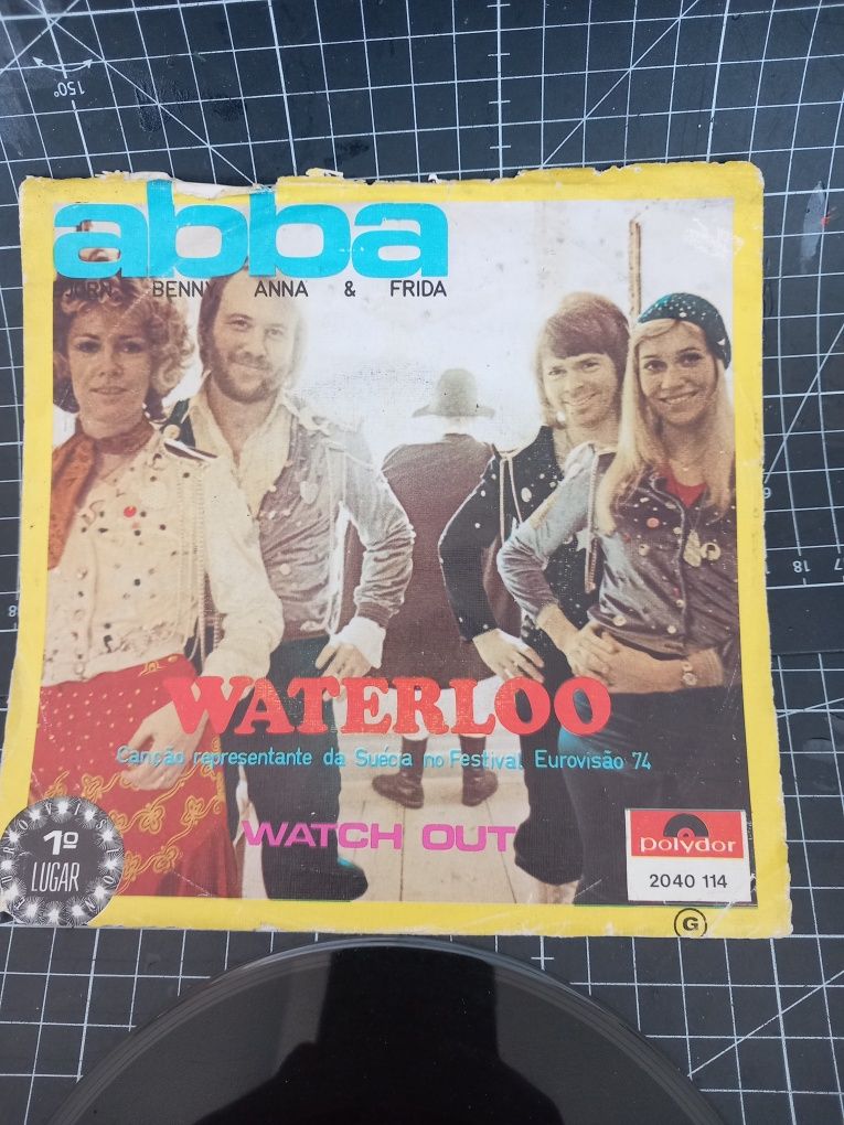 Raríssimo Single dos Abba. Waterloo 1974