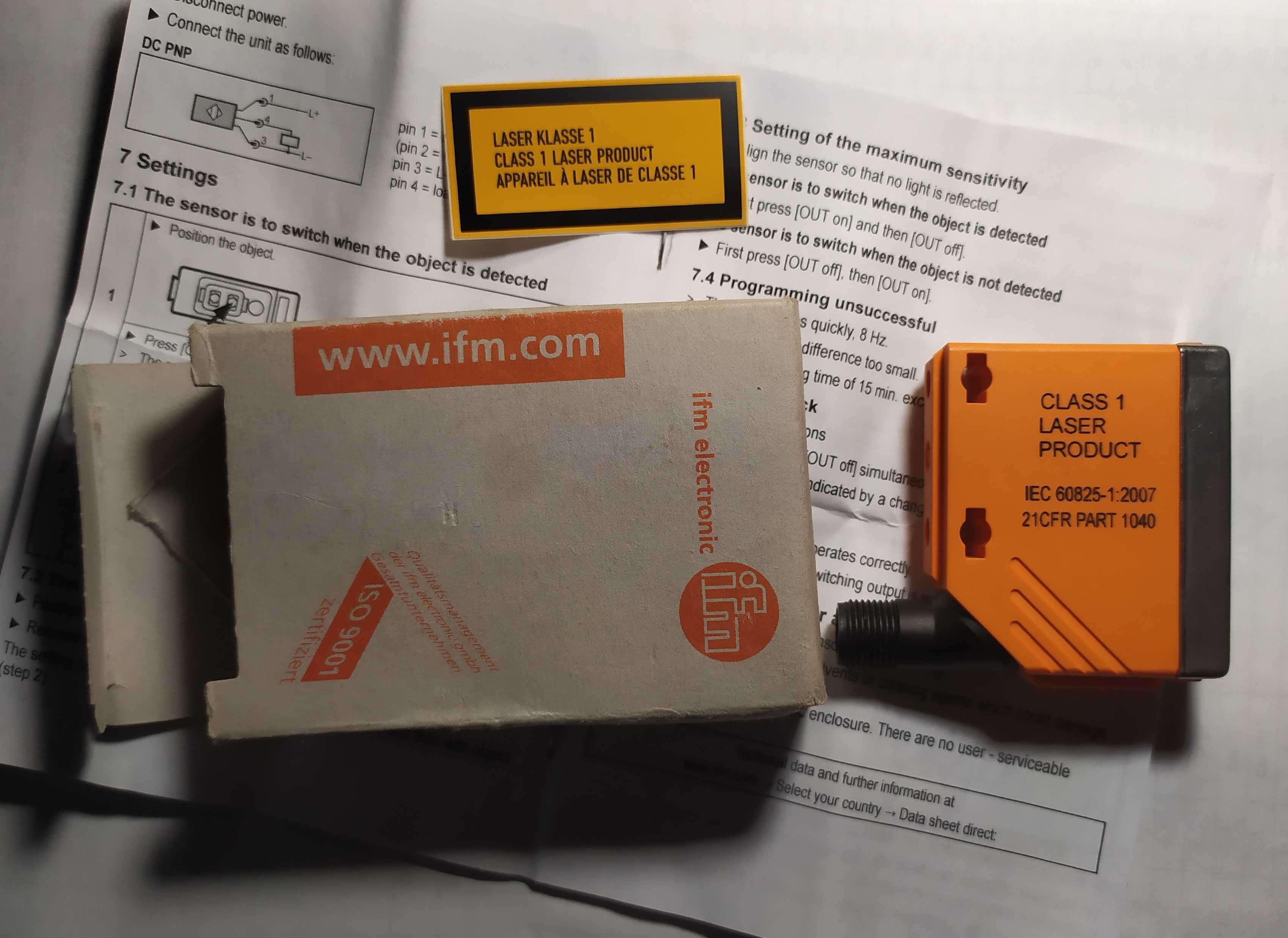Лазерний датчик дифузного відображення O5H700, O5HLFPKG/US100 ifm
