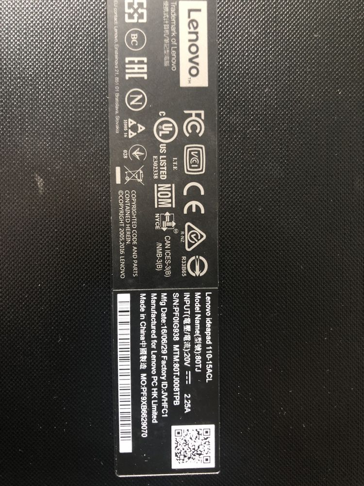 Lenovo ideapad 110-15ACL