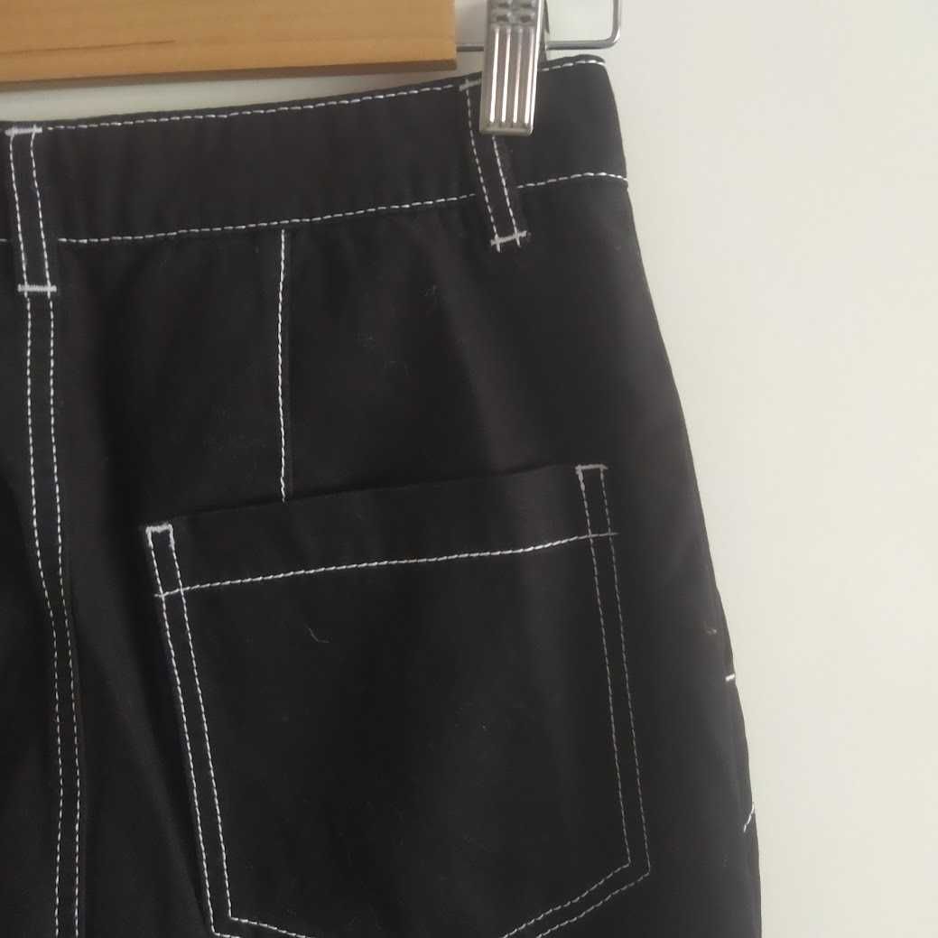 H&M szerokie spodnie cargo bojówki czarne z przeszyciami M S