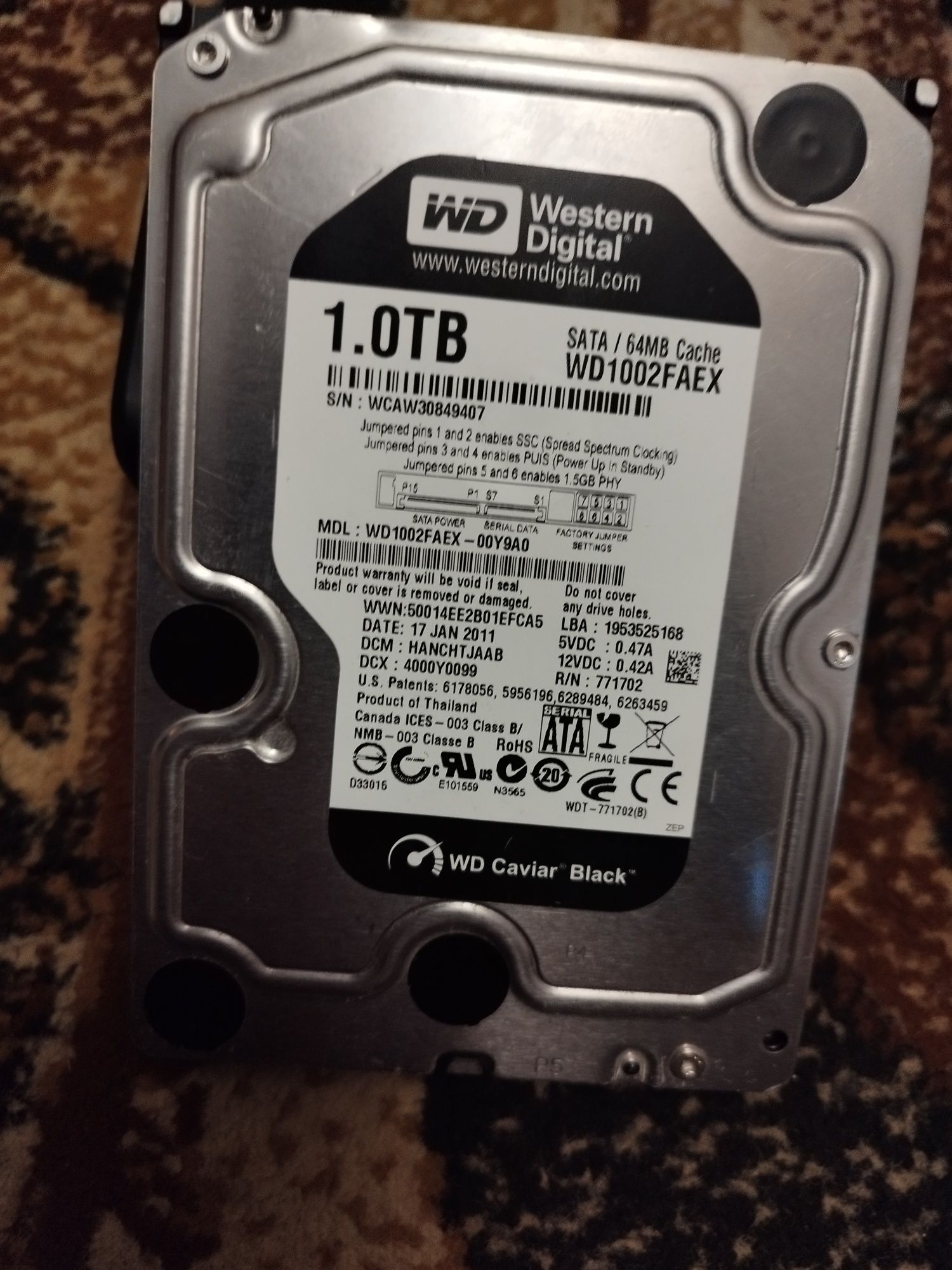 Dysk 1.0 TB nie testowałem