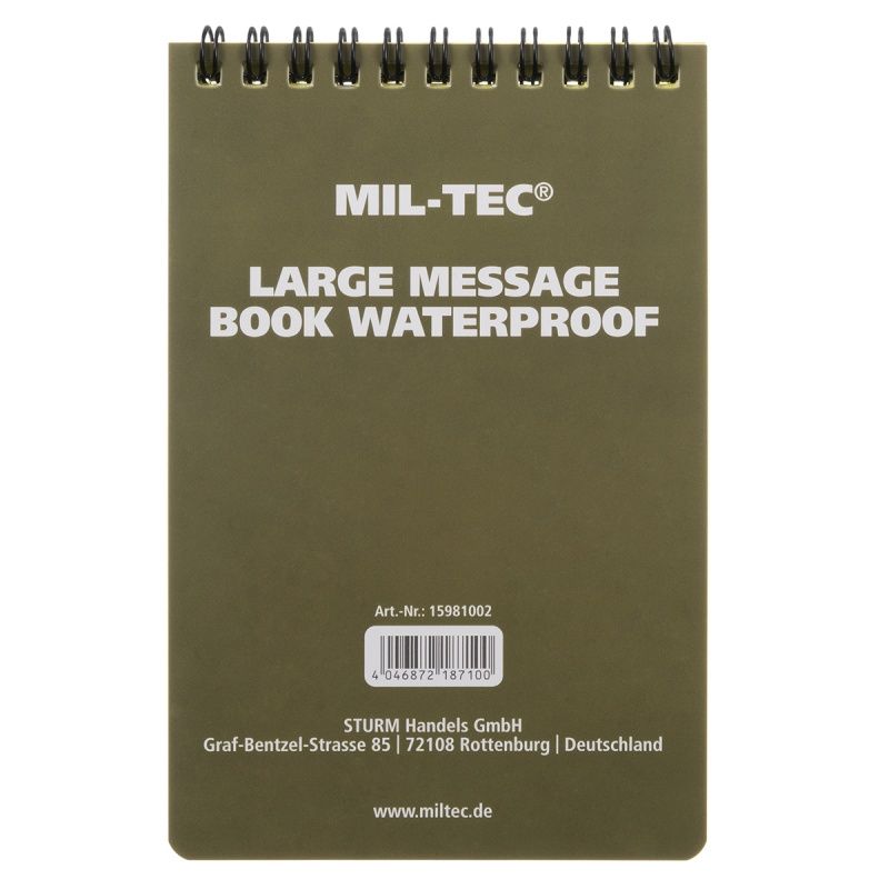 Тактичний блокнот Mil-Tec Waterproof 100x150 mm