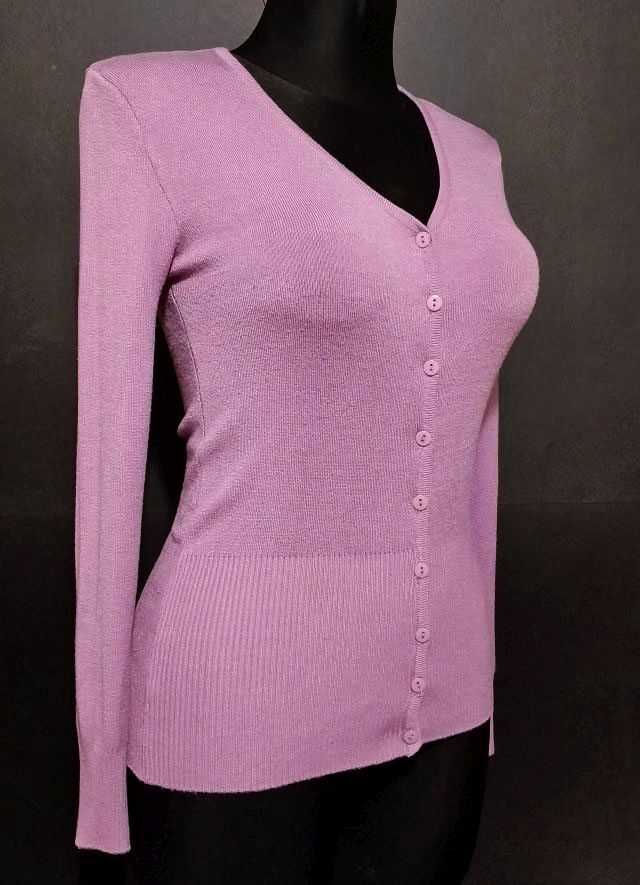 MISS-KNH damski kardigan krótki sweterek liliowy r. 38
