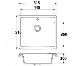 Кухонна гранітна мийка 515 Кухонная гранитная мойка