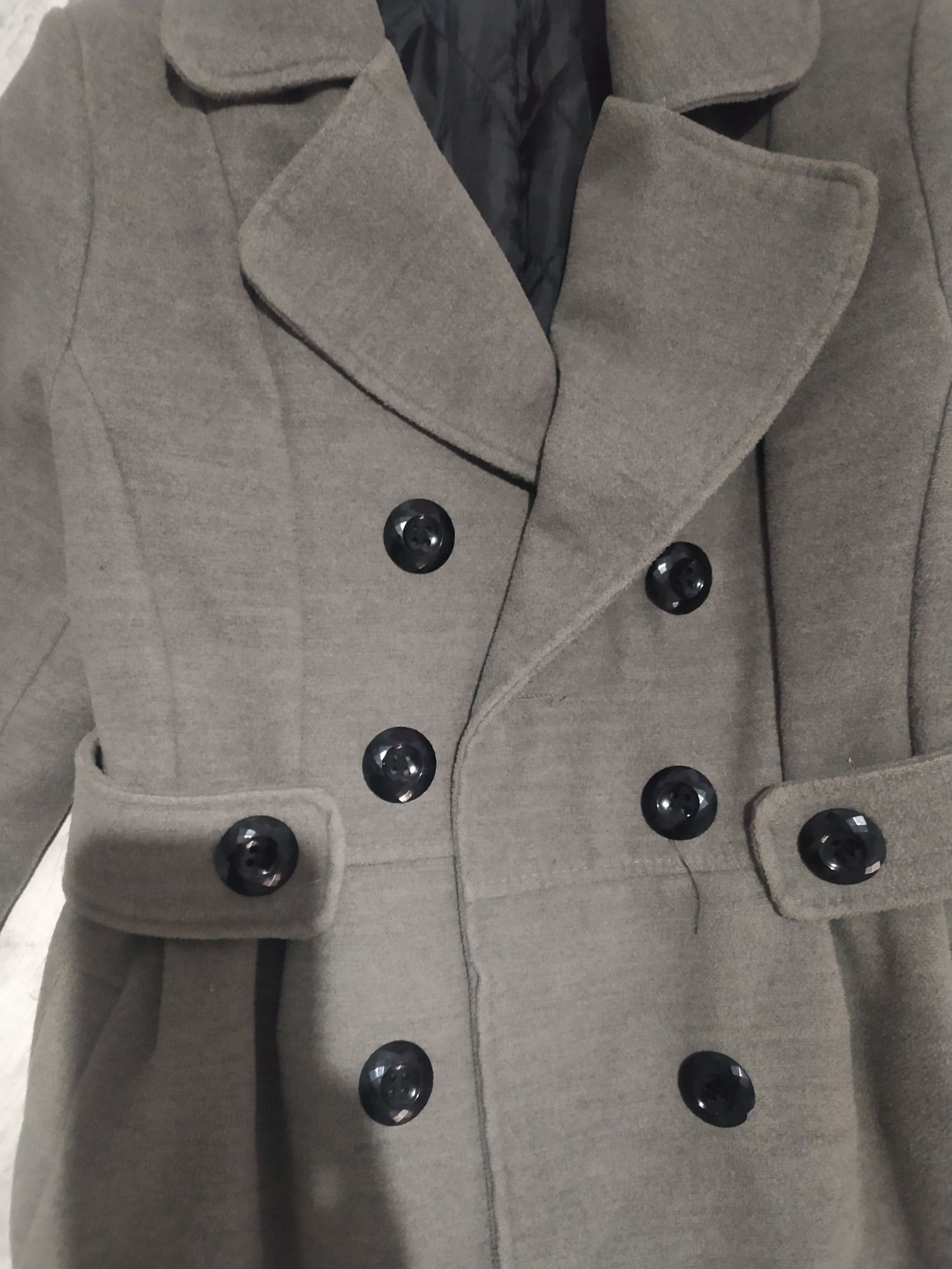 Płaszcz szary XS elegancko kurtka zimowa ciepła szary