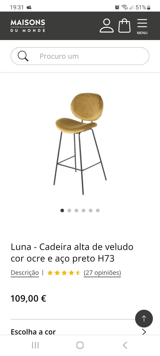 Cadeiras com muito pouco uso