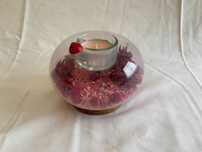 Base Decorativa em Vidro com Vela