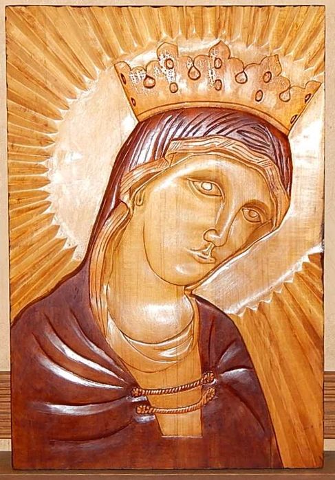Икона резная  Дева Мария