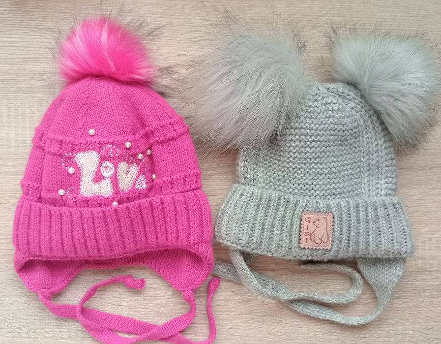 Зимові шапочки на дівчинку