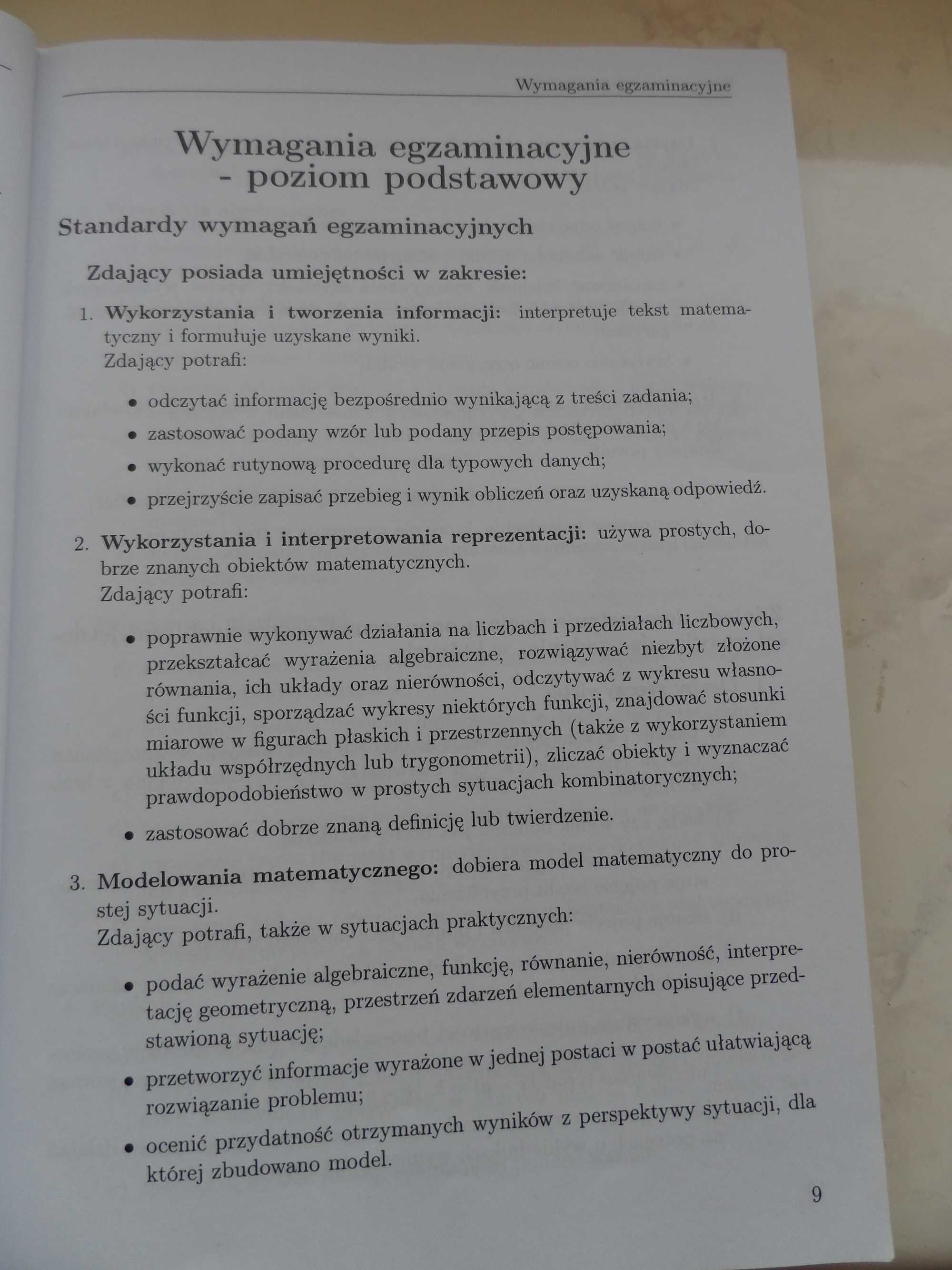 Testy maturalne- matematyka- poziom podstawowy-Masłowscy, Nodzyński...