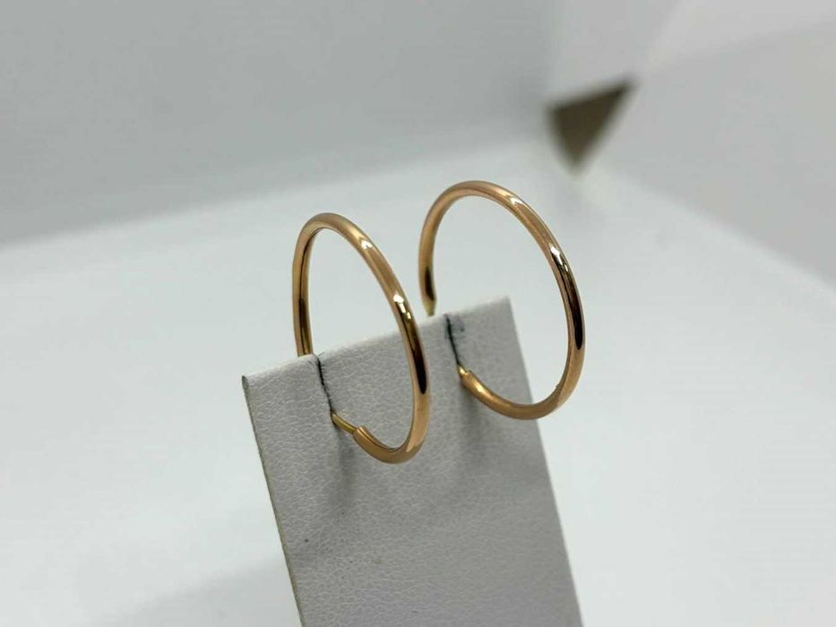 Złote Kolczyki Koła pr. 585 2,07g