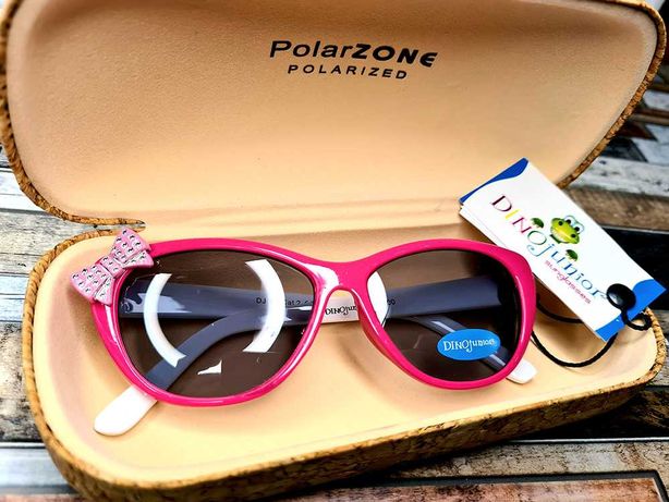 Dziewczęce okulary przeciwsłoneczne DinoJunior różowe Nowe Filtr UV400