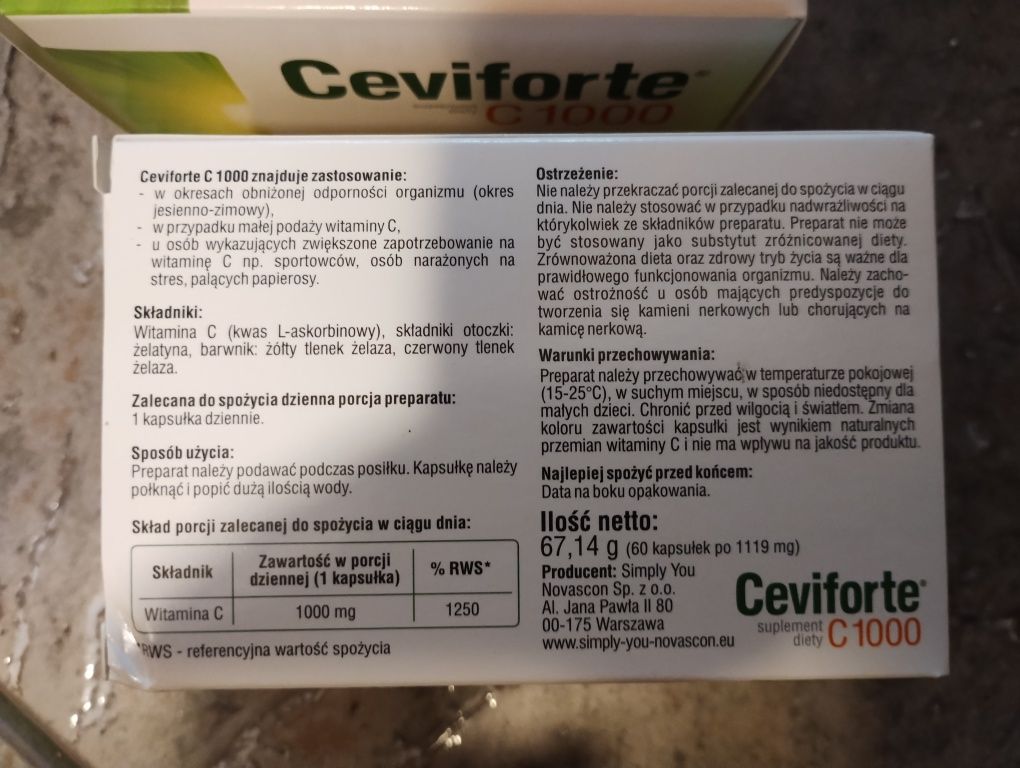 2 w cenie 1 witamina C CEVIFORTE C 1000 60 kaps