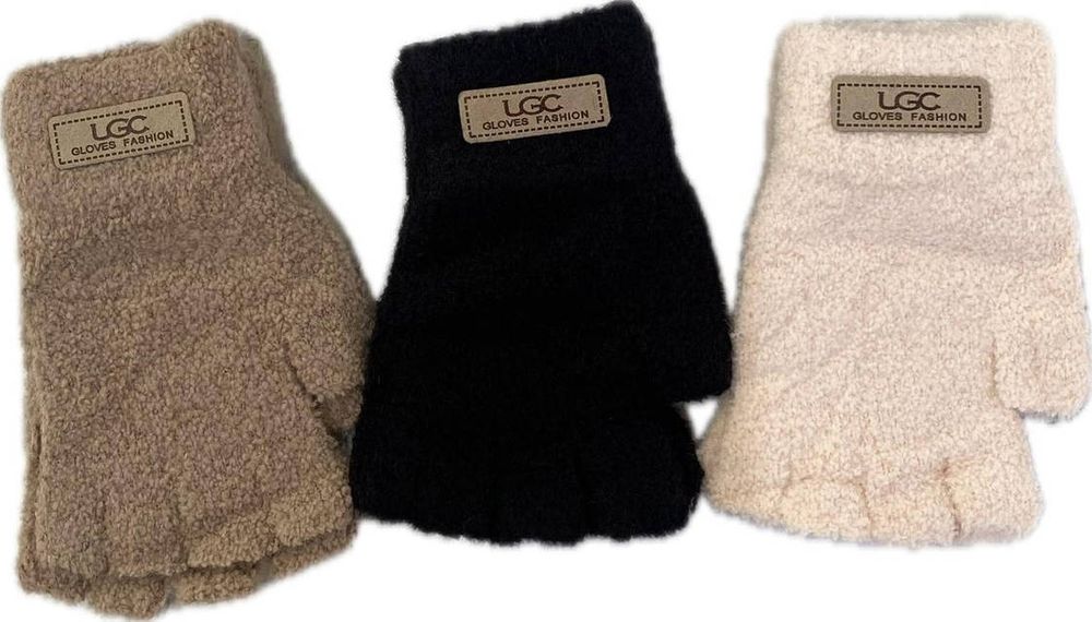 Молодіжні жіночі рукавички перчатки мітенки Тедді