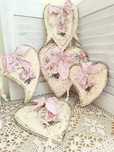 Zawieszki serduszka shabby 5szt