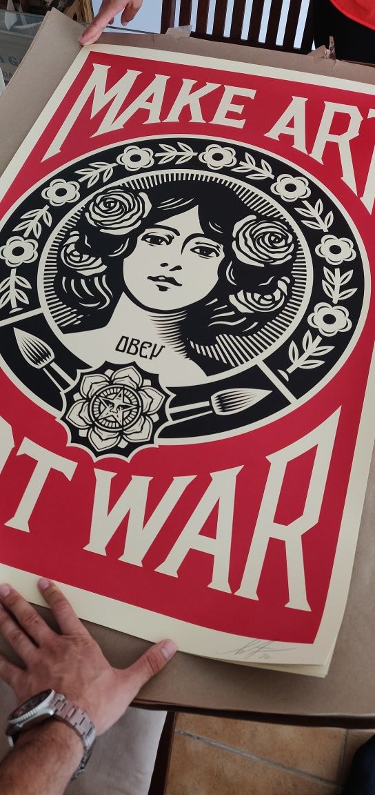 Obey Giant - Shepard Fairey | MAKE ART NOT WAR  | Litografia Assinada