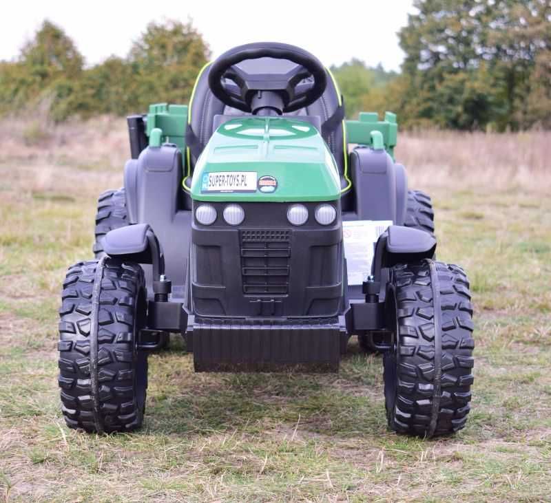 Autko TRAKTOR Z PRZYCZEPĄ NA AKUMULATOR dla dzieci pojazd zabawka