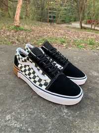 Кросівки кеди Vans Old Skool Checkerboard Print Black