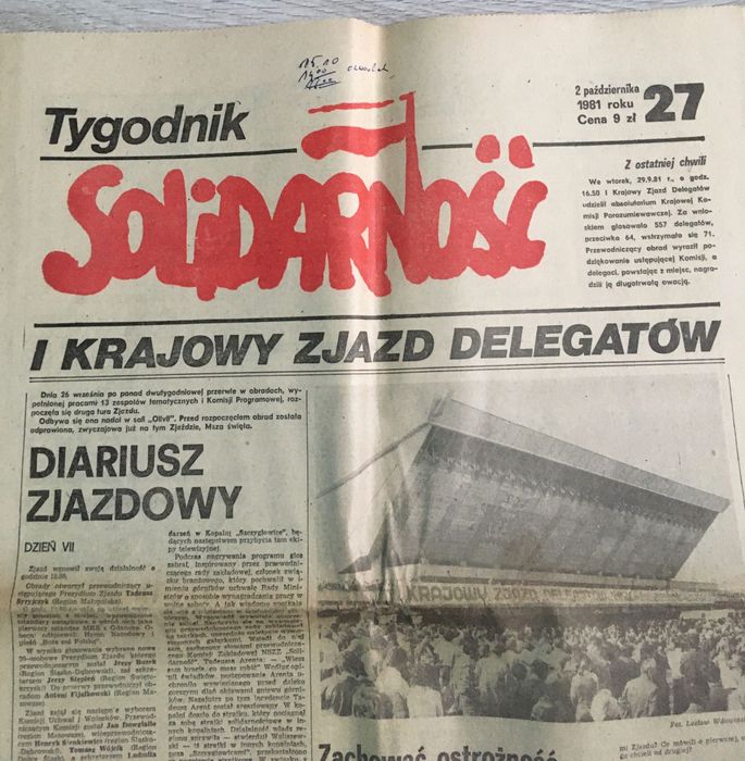 Tygodnik „ Solidarność” nr 27 z 2 października 1981