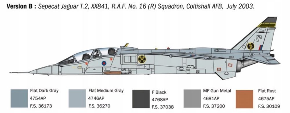 Samolot Jaguar T.2 R.A.F. Trainer model ITALERI 1470