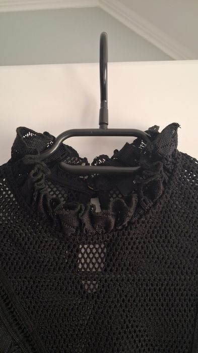 Bluzka ozdobna Reserved wygodna 34 36 czarna siatka