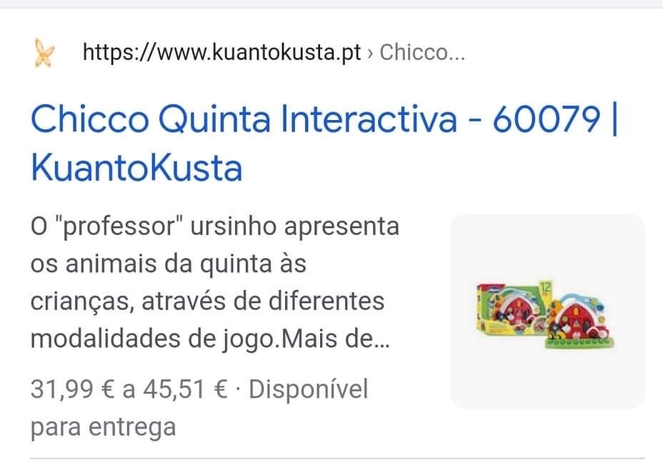 Chicco quinta interativa - como novo