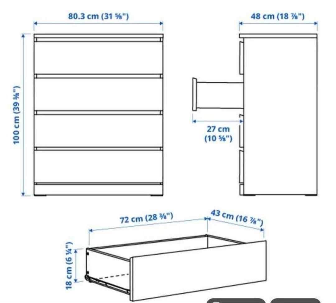 Cómoda com 4 gavetas