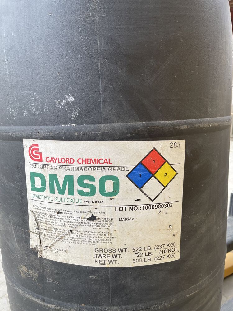 DMSO, димексид в бочках, США