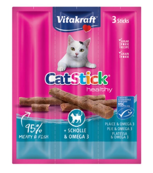 Cat Stick MINI 3szt. flądra & omega 3, 3x6g