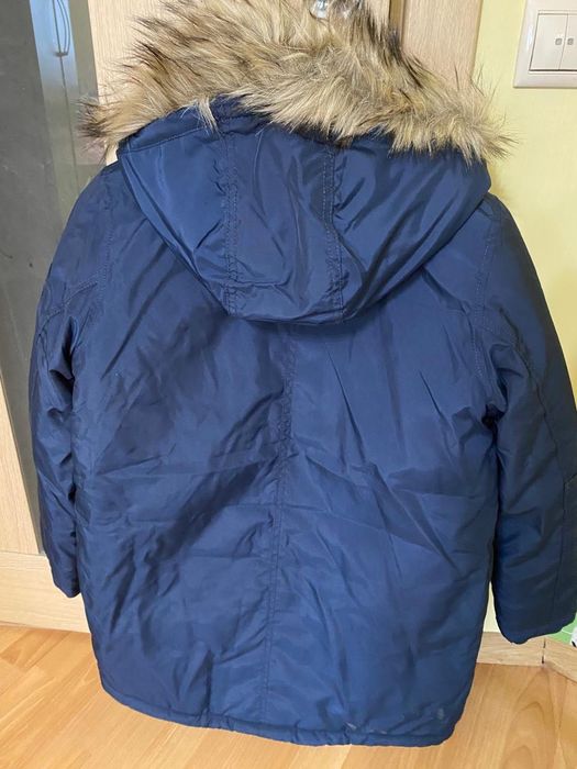 Нова дитяча зимова куртка H&M, темно-синя, з хутром