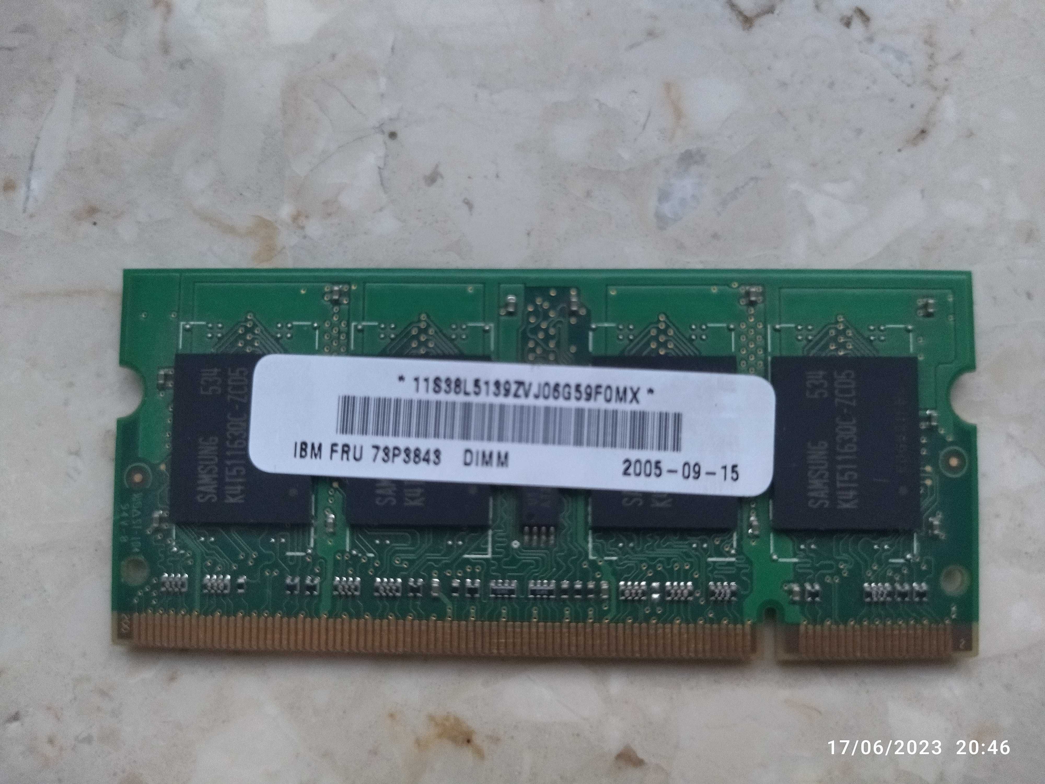 Samsung 512MB  PC2-4200S DDR2-533MHz Laptop Memory RAM IBM FRU 73