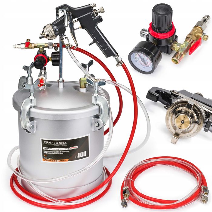 Agregat malarski 8L pistolet lakierniczy do malowania zestaw NOWY