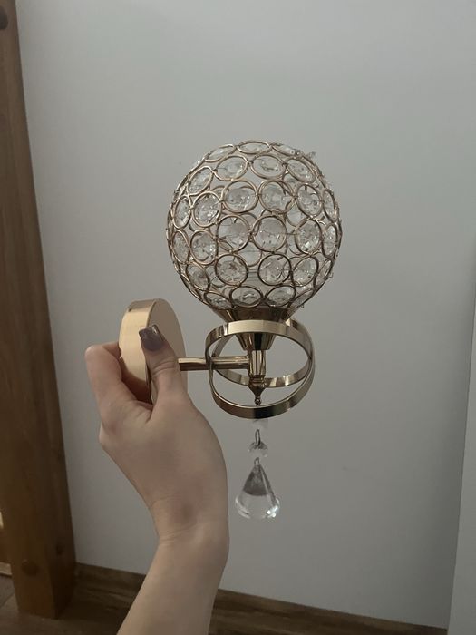 Lampa kinkiet (2szt.), glamour, złota