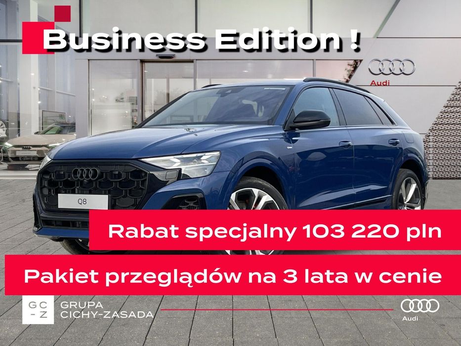 Audi Q8 Hybryda 490KM! Lasery! Wentylacja! Masaż! Skrętna oś!