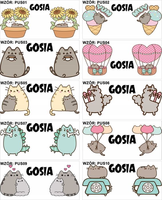 Kubek PUSHEEN personalizowany z dowolnym napisem imieniem kawaii
