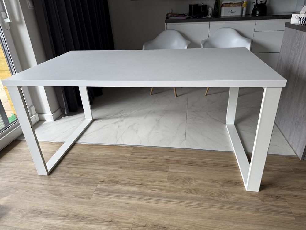 stół biały loft z blatem dodatkowym