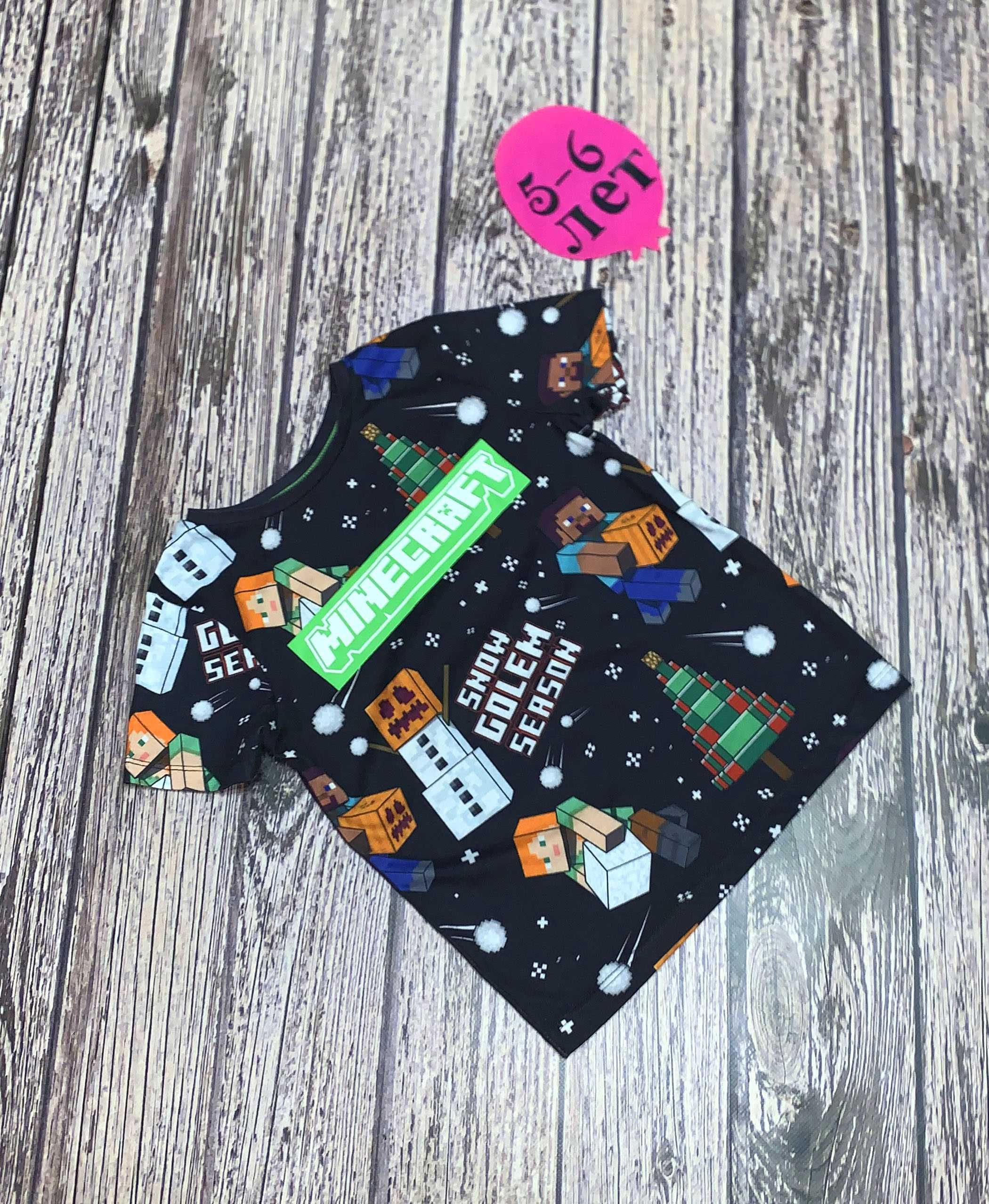Футболка Minecraft для мальчика 5-6 лет. 110-116 см