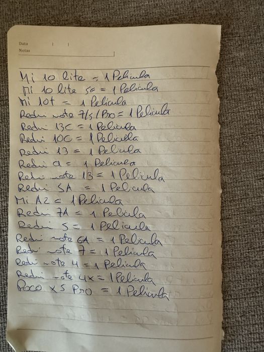 Peliculas de vidro NOVAS 229 iphone/Sam/Tcl/xiaomi/ huawei/oppo