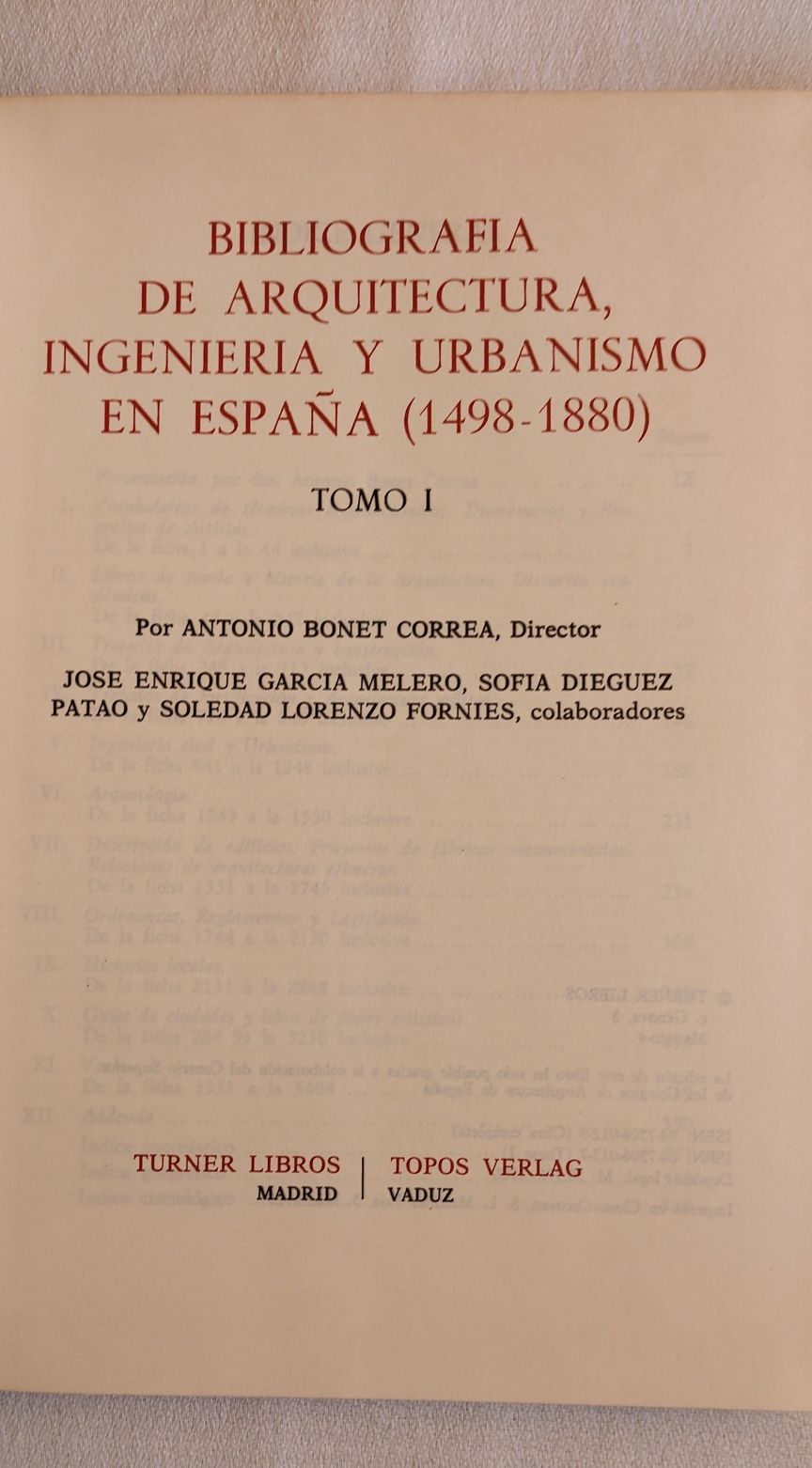Bibliografia de Arquitetura, Ingenieria y Urbanismo en Espana