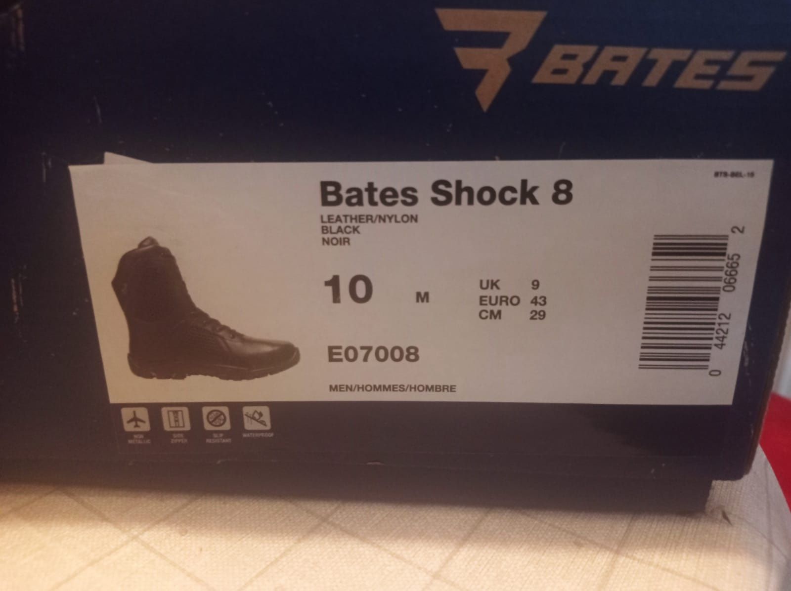 Buty Bates Shock 8 Side Zip E7008 czarne 43 taktyczne